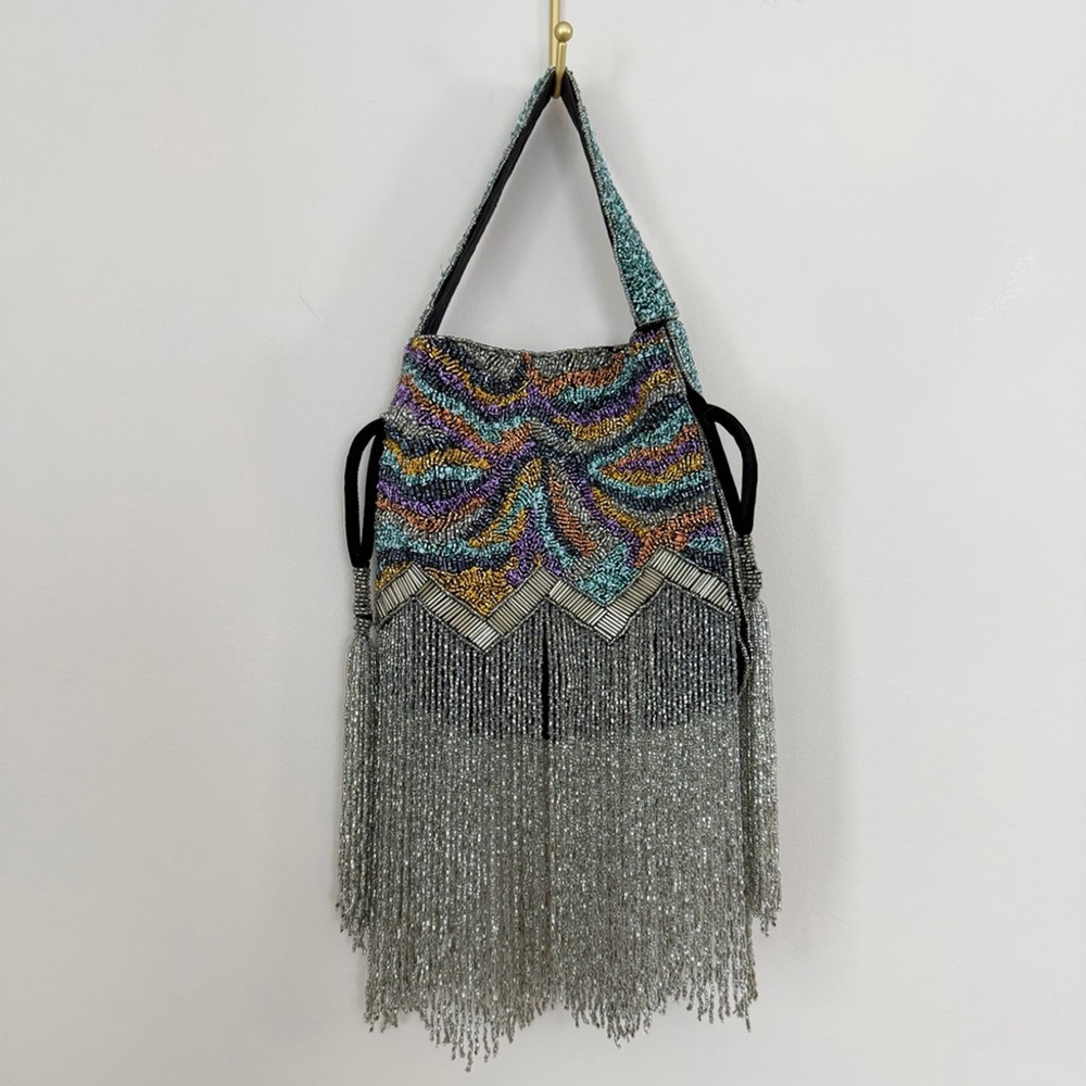 Free People Razzle Dazzle Clutch Beaded Purse Kaleidoscope